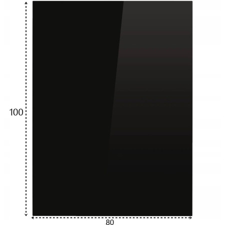Podstawa szklana hartowana - szyba pod Piec lub Kominek 100x80 cm CZARNA