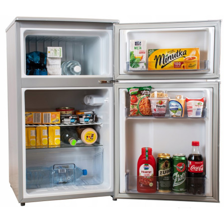 Mała lodówka z zamrażalnikiem 89L 85cm INOX Mała lodówka z zamrażalnikiem 89L 85cm INOX