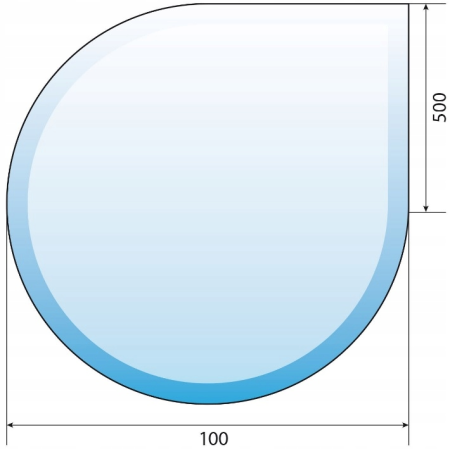Szyba podstawa hartowana pod kominek 100 x 100 łza Szyba podstawa hartowana pod kominek 100 x 100 łza
