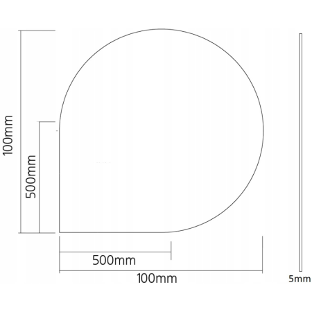 Szyba podstawa hartowana pod kominek 100 x 100 łza Szyba podstawa hartowana pod kominek 100 x 100 łza