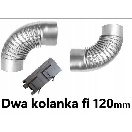 Zestaw dwa kolanka do rur piecowych fi 120mm Zestaw dwa kolanka do rur piecowych fi 120mm