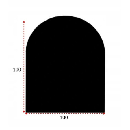 Szyba szkło pod kominek hartowane podstawa 100x100 Łuk Czarna Szyba szkło pod kominek hartowane podstawa 100x100 Łuk Czarna
