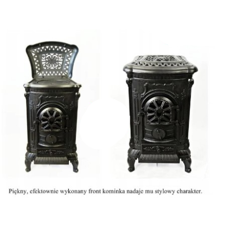 Piec piecyk wolnostojący żeliwny koza INGRID CZARNY 9kW Ø120 na drewno ECO Piec piecyk wolnostojący żeliwny koza INGRID CZARNY 9kW Ø120 na drewno ECO