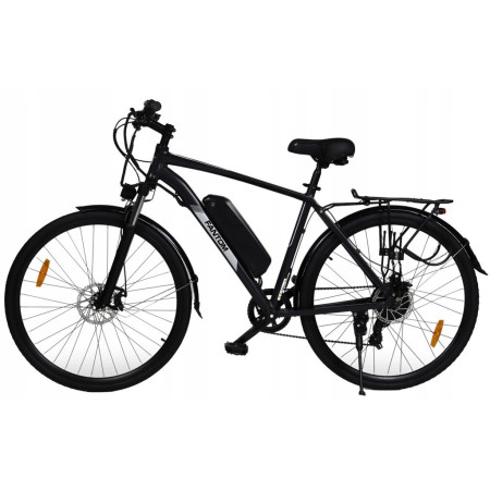 ROWER ELEKTRYCZNY MĘSKI 28 TREKKINGOWY ZE WSPOMAGANIEM 60-70km Shimano Czarny ROWER ELEKTRYCZNY MĘSKI 28 TREKKINGOWY ZE WSPOMAGANIEM 60-70km Shimano Czarny