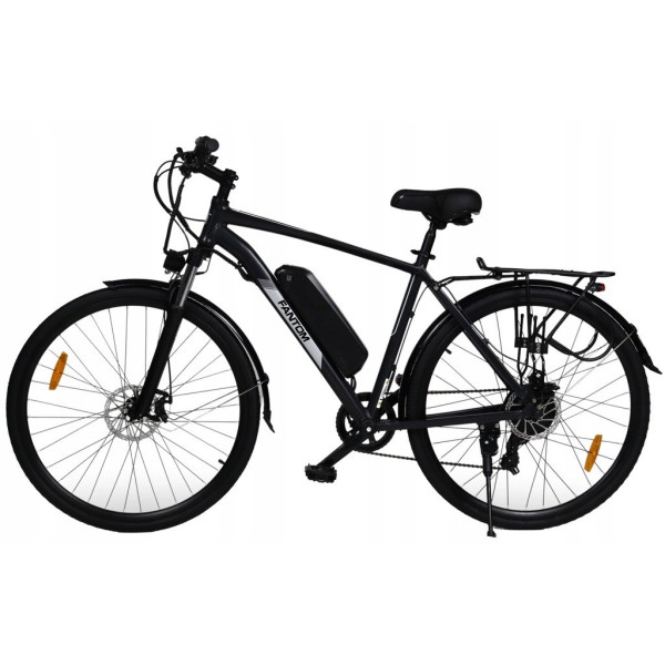 ROWER ELEKTRYCZNY MĘSKI 28 TREKKINGOWY ZE WSPOMAGANIEM 60-70km Shimano Czarny