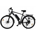 ROWER ELEKTRYCZNY MĘSKI CZARNY 28 TREKKINGOWY ZE WSPOMAGANIEM 60-70km Shimano