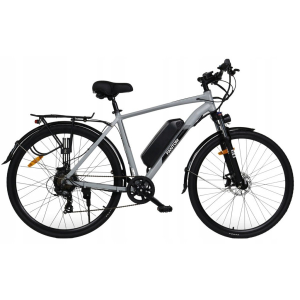 ROWER ELEKTRYCZNY MĘSKI Szary 28 TREKKINGOWY ZE WSPOMAGANIEM 60-70km Shimano