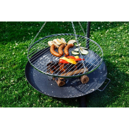 Grill ogrodowy - Żuraw na wysięgniku, Palenisko + ruszt nierdzewny + żuraw  KOMPLET