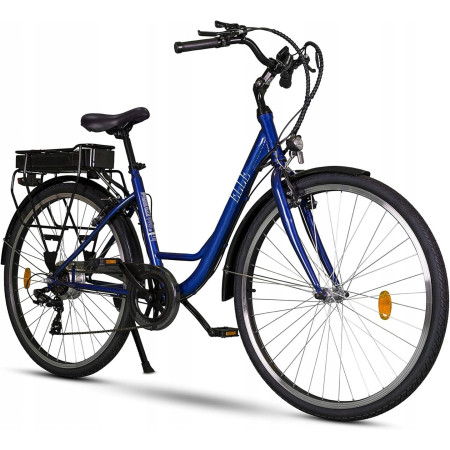 Rower elektryczny damski Elle City Lady 36V 250W do 80km koła 28" Niebieski