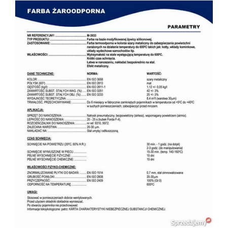Farba 5L Kominkowa Lakier Żaroodporna do Kominków Czarna Trwała 900c Farba 5L Kominkowa Lakier Żaroodporna do Kominków Czarna Trwała 900c
