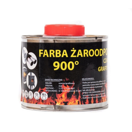 Farba 5L Kominkowa Lakier Żaroodporna do Kominków Czarna Trwała 900c Farba 5L Kominkowa Lakier Żaroodporna do Kominków Czarna Trwała 900c