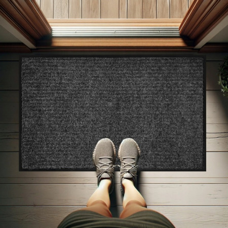 Wycieraczka pod drzwi 40 x 60 cm Szary Antypoślizgowa Gumowa do Butów