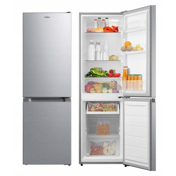 Lodówka Dwudrzwiowa Lov Frost 152 cm 174L INOX 39dB Zamrażarka ViVAX