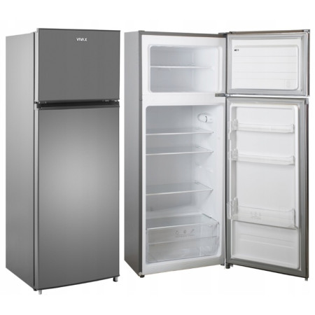 Lodówka Wolnostojąca 143 cm 204L INOX Chłodziarko Zamrażarka Vivax DD-207