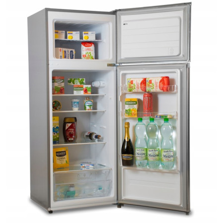 Lodówka Wolnostojąca 143 cm 204L INOX Chłodziarko Zamrażarka Vivax DD-207