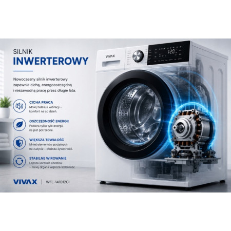 Pralka Automatyczna Vivax WFL-141012CI 1400 obrotów 10kg Inwerter