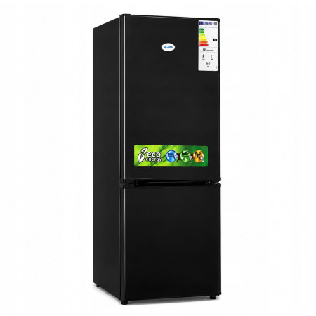 Lodówka Lodówko Zamrażarka Chłodziarka 145cm 162L Czarna 41dB Low Frost