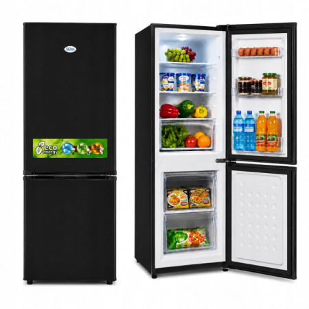 Lodówka Lodówko Zamrażarka Chłodziarka 145cm 162L Czarna 41dB Low Frost