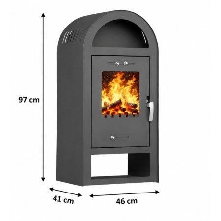 Piec Stalowy Hestia 7,5 kW Wolnostojący Kominek do Salonu Certyfikat ECO