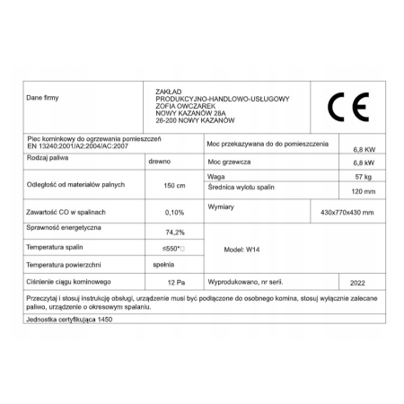 Piec Stalowy 6,8 kWh LEO Koza Kominek Wolnostojący Do Salonu EkoProjekt