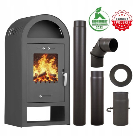 Piec Stalowy Hestia 7,5 kW + Zestaw Rur Wolnostojący Kominek do Salonu Certyfikat ECO