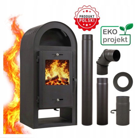 Piec Stalowy HADES 6,8 kW + Zestaw Rur Kominek Koza Do Salonu EKOPROJEKT CERTYFIKAT 2026