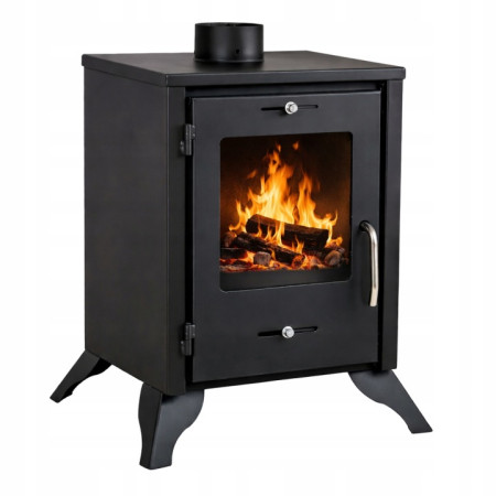 Piec Stalowy ZEFIR 6,8 kW + Zestaw Rur Kominek Wolnostojący do Salonu Certyfikat ECO UE