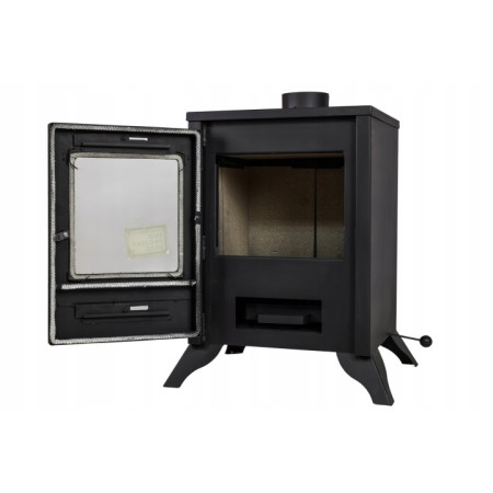 Piec Stalowy ZEFIR 6,8 kW + Zestaw Rur Kominek Wolnostojący do Salonu Certyfikat ECO UE