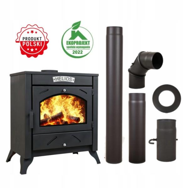 Piec Stalowy Ariel 6 kW + Zestaw Rur Kominek Wolnostojący Koza do salonu Certyfikat ECO