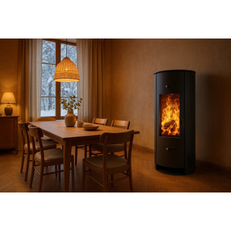 Piec Stalowy Ariel 6 kW + Zestaw Rur Kominek Wolnostojący Koza do salonu Certyfikat ECO