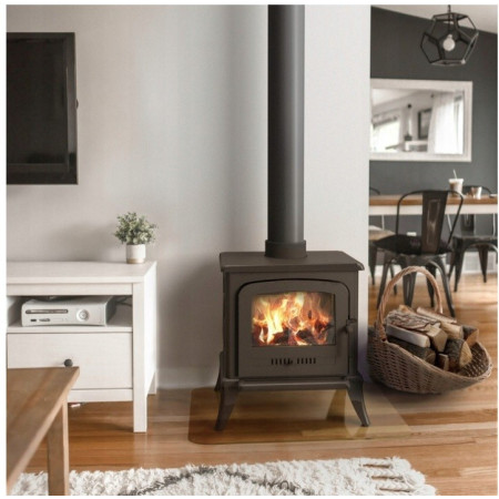 PIEC ŻELIWNY  KOMINEK ATENA 9KW CZARNY + Zestaw Rur