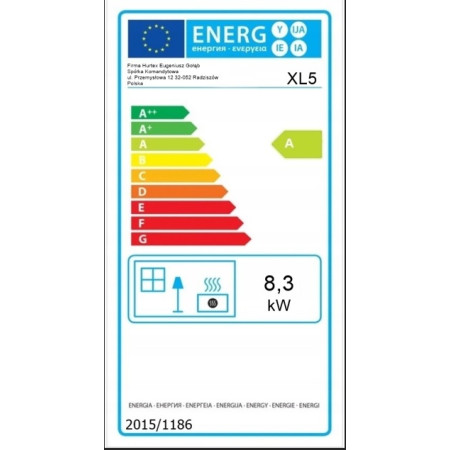 PIEC ŻELIWNY  KOMINEK ATENA 9KW CZARNY + Zestaw Rur